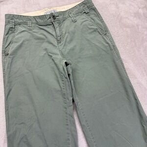 Ralph Lauren Polo Pants Women's 8 Y2K Olive Slub Canvas Cropped‎ Preppy Military